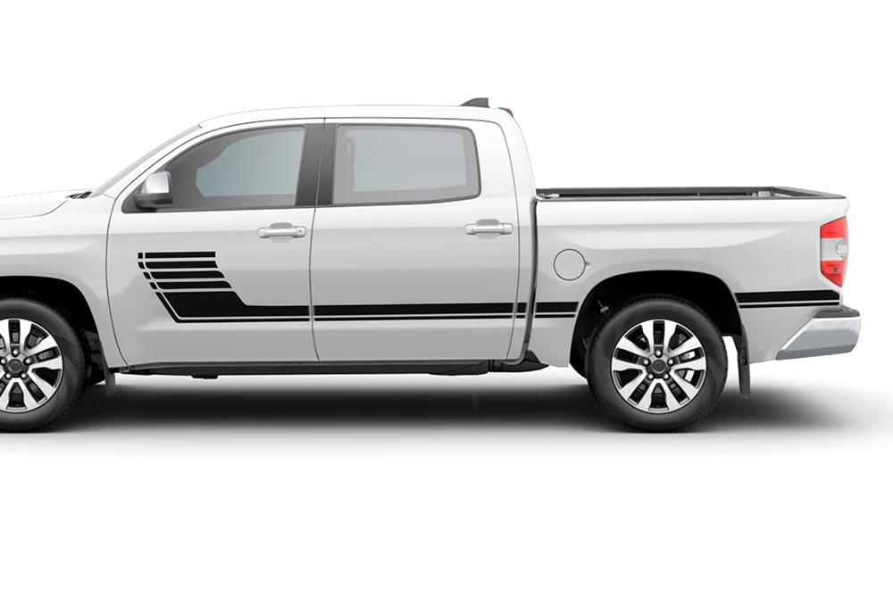 Side Center Hockey Stripes Graphics Vinyl Decals Compatible with Toyota Tundra