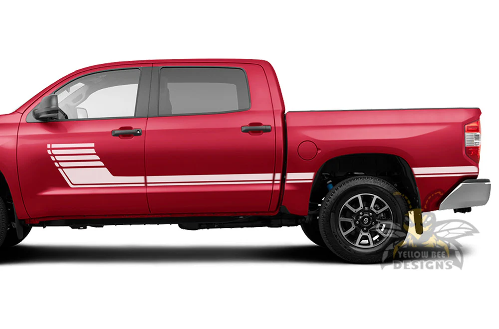 Side Center Hockey Stripes Graphics Vinyl Decals Compatible with Toyota Tundra - Image 4