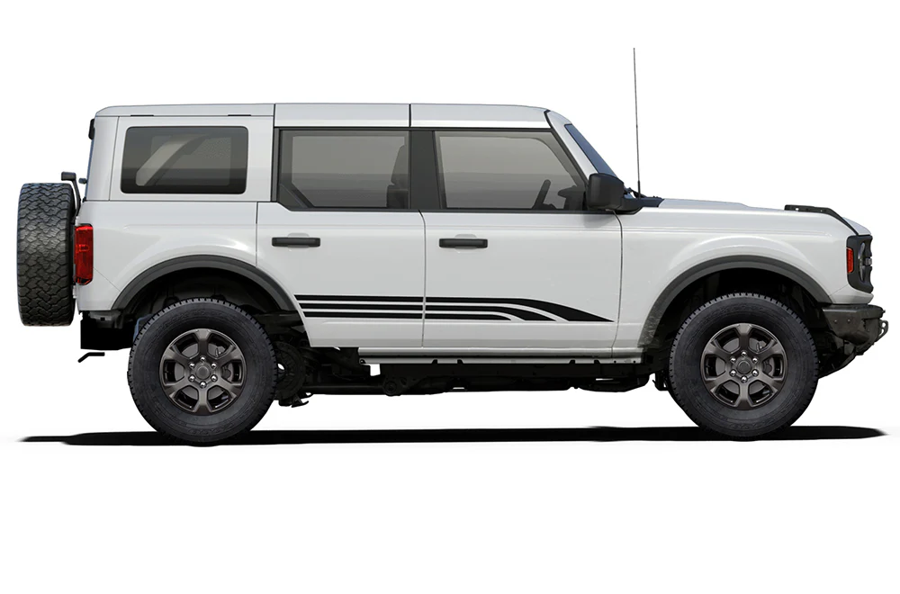 Side Center Triple Stripes Graphics Vinyl Decals Compatible with Ford Bronco