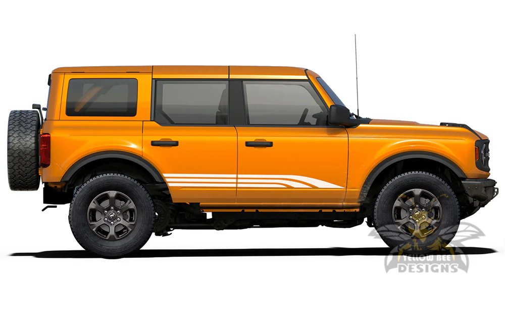 Side Center Triple Stripes Graphics Vinyl Decals Compatible with Ford Bronco - Image 3