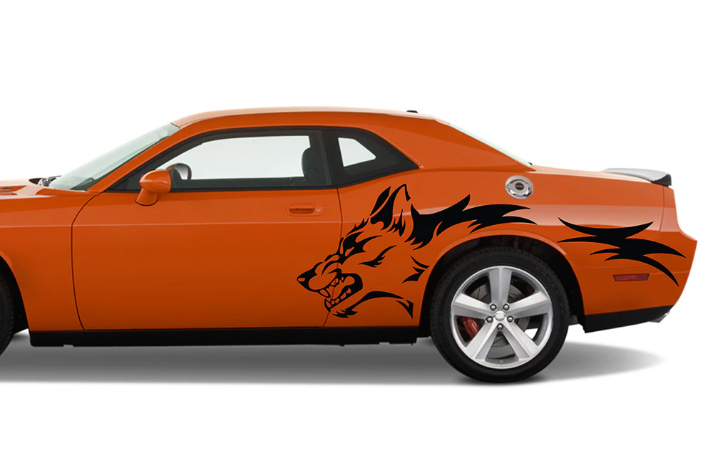 Side Coyote Graphics Vinyl Decals Compatible with Dodge Challenger