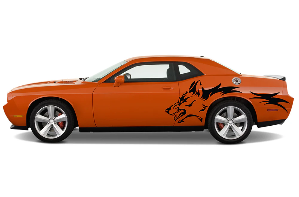 Side Coyote Graphics Vinyl Decals Compatible with Dodge Challenger - Image 2