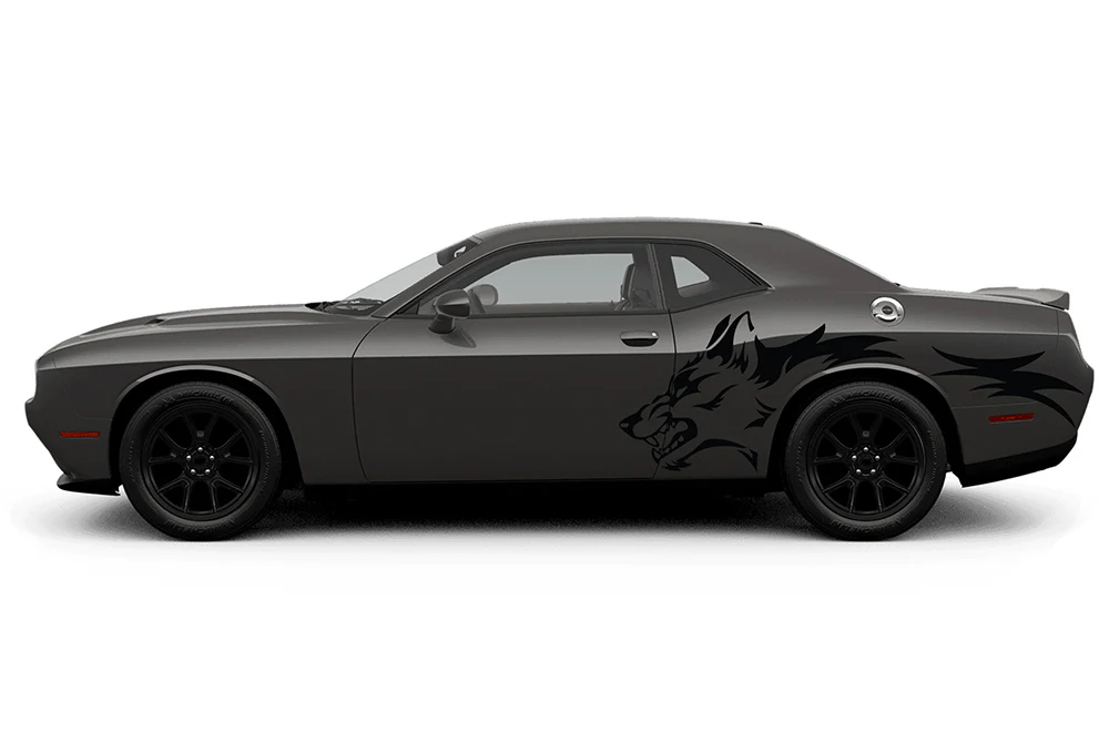 Side Coyote Graphics Vinyl Decals Compatible with Dodge Challenger - Image 3
