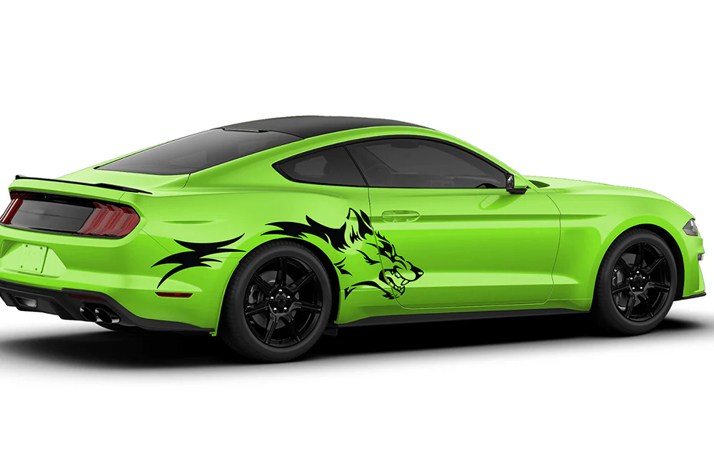 Side Coyote Graphics Vinyl Decals Compatible with Ford Mustang
