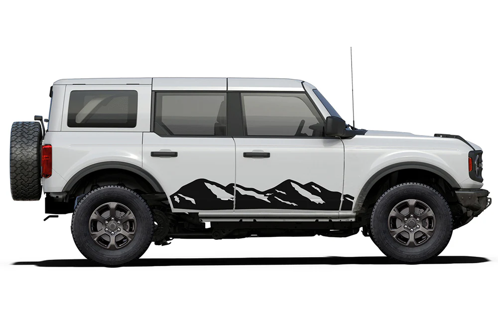 Side Door Adventure Mountain Graphics Vinyl Decals Compatible with Ford Bronco