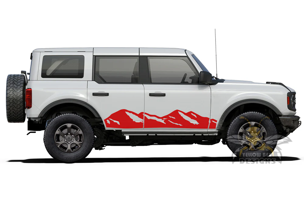 Side Door Adventure Mountain Graphics Vinyl Decals Compatible with Ford Bronco - Image 2