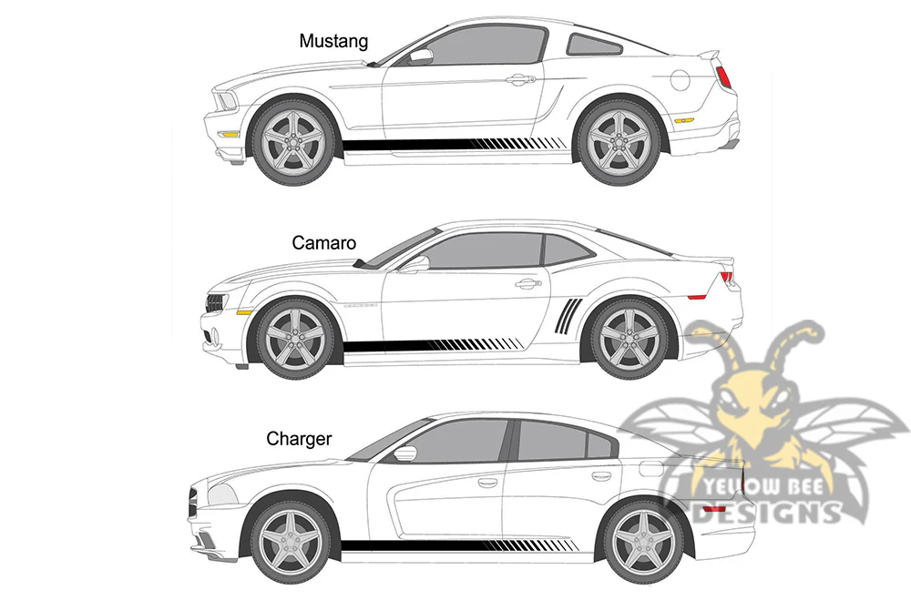 Side Door Decals Universal Faded Rocker Panel Stripes for any Car or Truck - Image 3