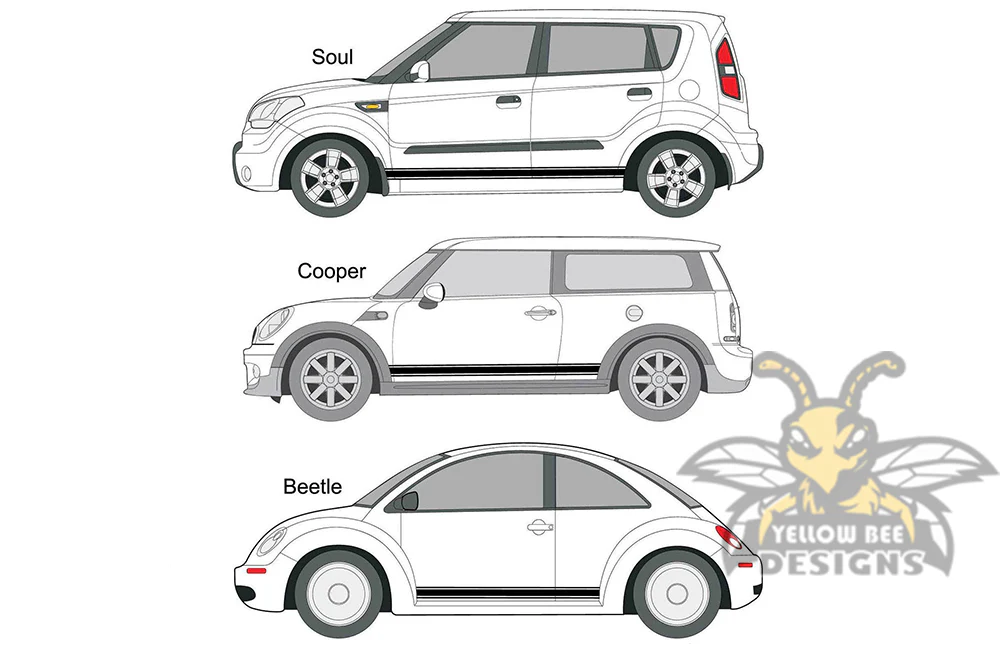 Side Door Decals Universal Vinyl Rocker Panel Stripes for any Car or Truck - Image 3