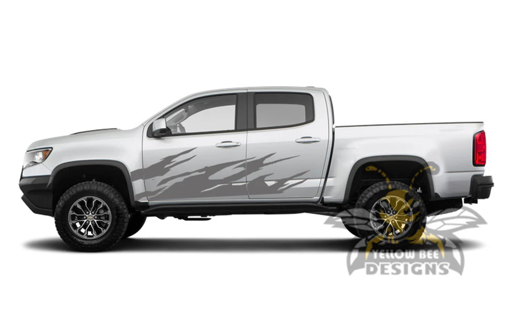 Side Door Fire Graphics Vinyl Decals Compatible with Chevrolet Colorado Crew Cab - Image 4
