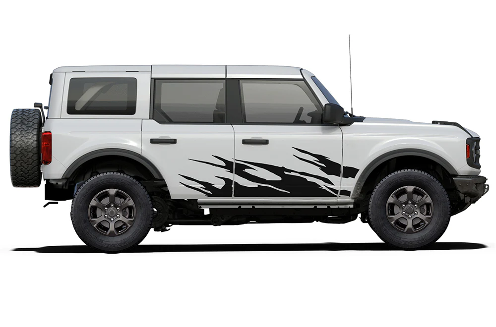 Side Door Fire Graphics Vinyl Decals Compatible with Ford Bronco