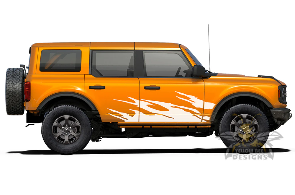 Side Door Fire Graphics Vinyl Decals Compatible with Ford Bronco - Image 3