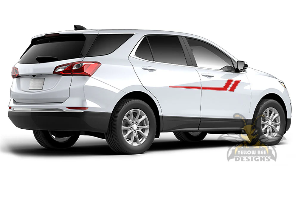 Side Door Hockey Stripes Graphics Vinyl Decals Compatible with Chevrolet Equinox - Image 3
