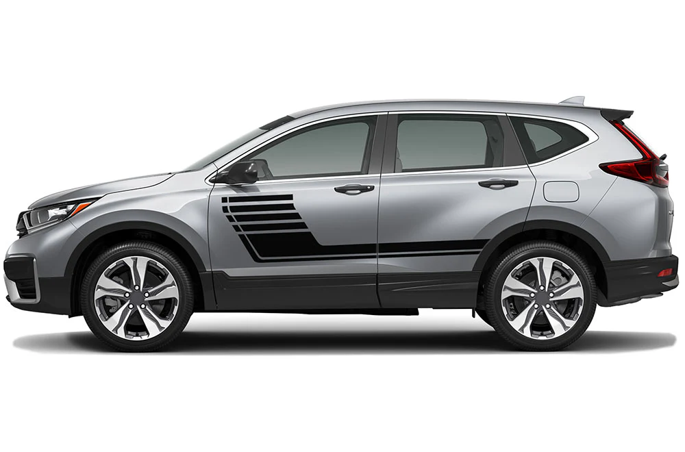 Side Door Hockey Stripes Graphics Vinyl Decals Compatible with Honda CR-V