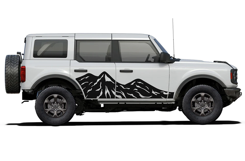 Side Door Mountain Graphics Vinyl Decals Compatible with Ford Bronco