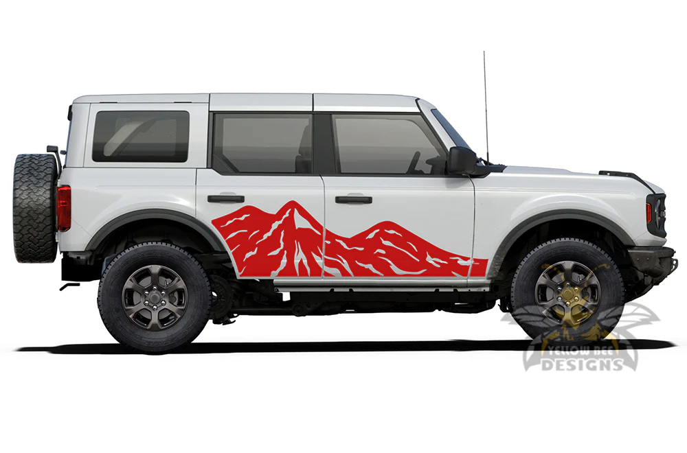 Side Door Mountain Graphics Vinyl Decals Compatible with Ford Bronco - Image 2