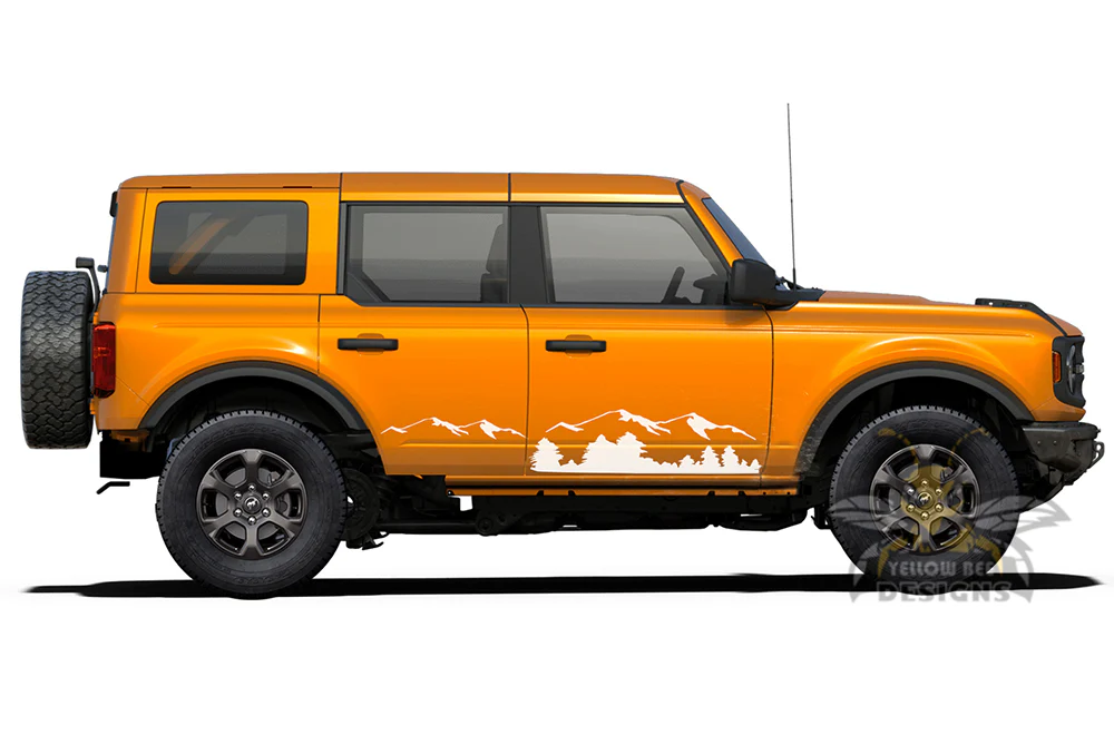 Side Door Mountain Graphics Vinyl Decals Compatible with Ford Bronco - Image 3