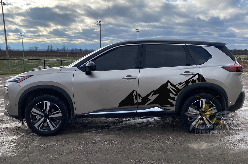 Side Door Mountains Graphics Vinyl Decals Compatible with Nissan Rogue - Image 3
