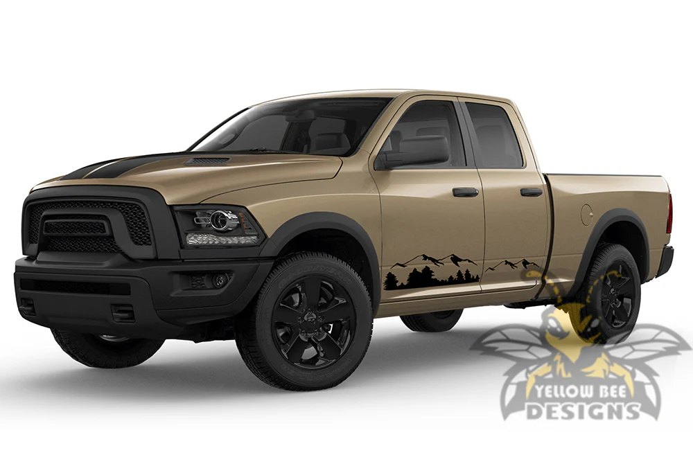 Side Door Mountains Stickers Graphics Vinyl Decals Compatible with Dodge Ram 1500 Quad Cab - Image 2