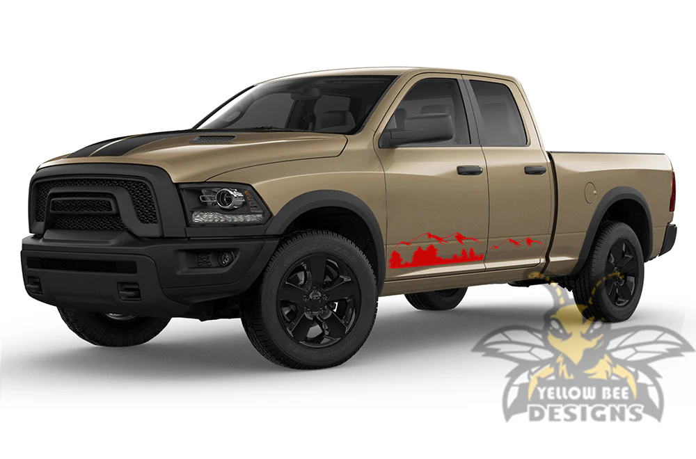 Side Door Mountains Stickers Graphics Vinyl Decals Compatible with Dodge Ram 1500 Quad Cab - Image 3