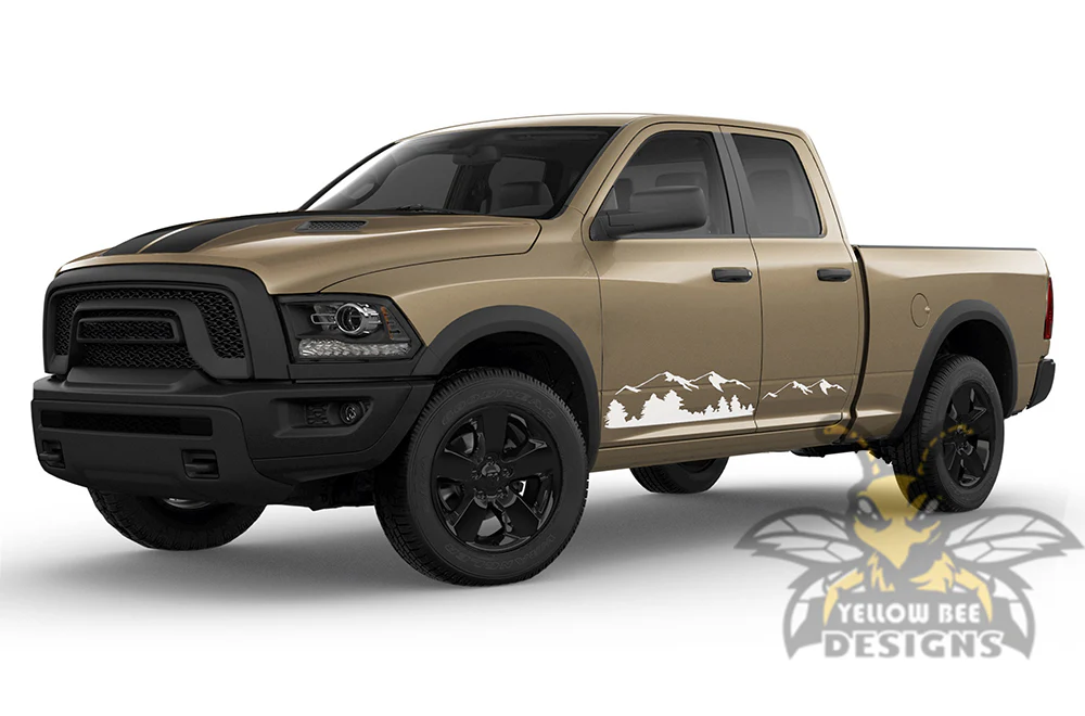 Side Door Mountains Stickers Graphics Vinyl Decals Compatible with Dodge Ram 1500 Quad Cab - Image 4