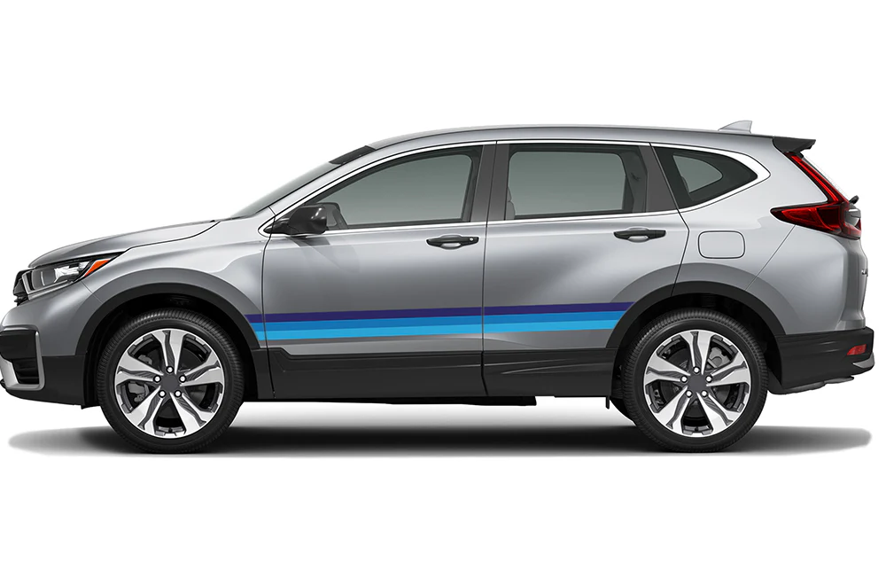 Side door retro stripes blue shades Graphics Vinyl Decals Compatible with Honda CR-V