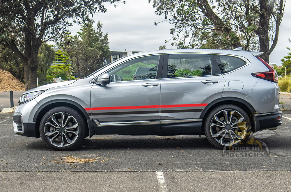 Side door retro stripes dark shades Graphics Vinyl Decals Compatible with Honda CR-V - Image 2