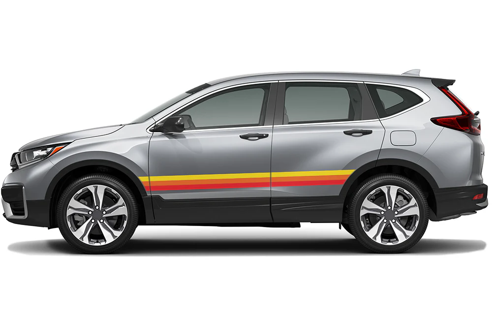 Side door retro stripes Light shades Graphics Vinyl Decals Compatible with Honda CR-V