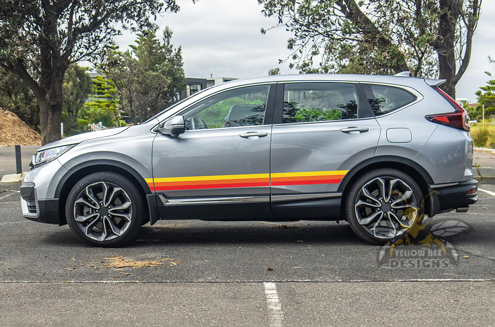 Side door retro stripes Light shades Graphics Vinyl Decals Compatible with Honda CR-V - Image 2