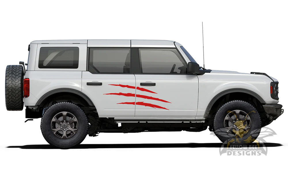Side Door Scratches Graphics Vinyl Decals Compatible with Ford Bronco - Image 2