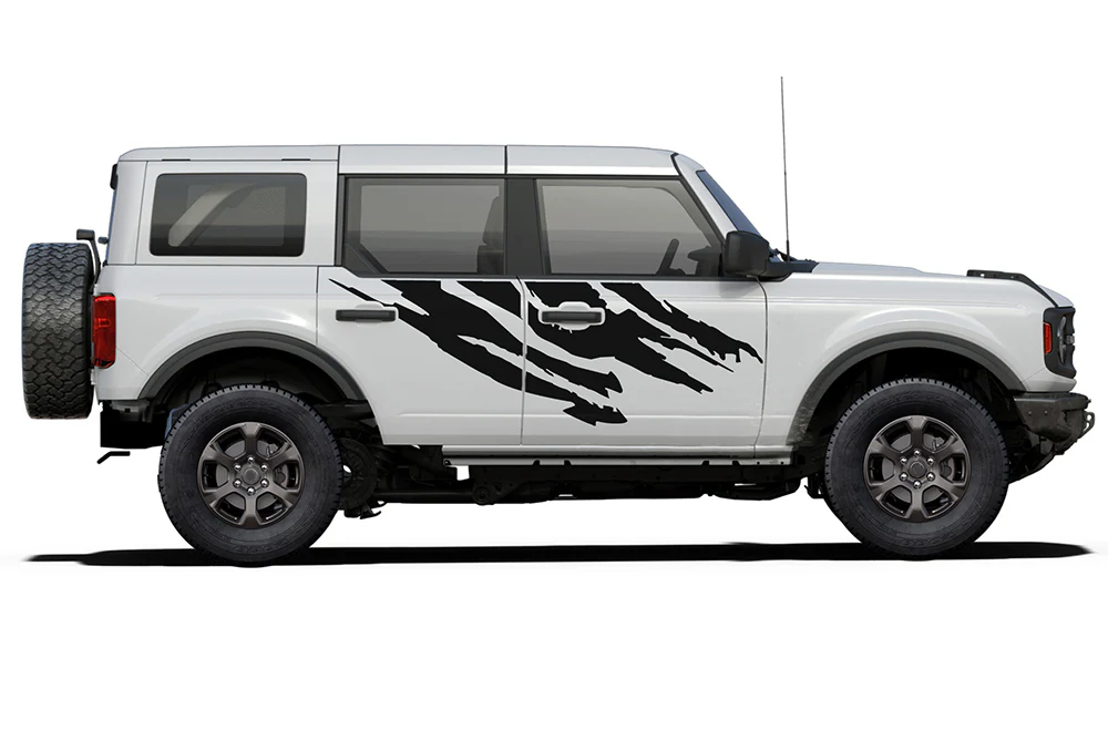 Side Door Shred Graphics Vinyl Decals Compatible with Ford Bronco