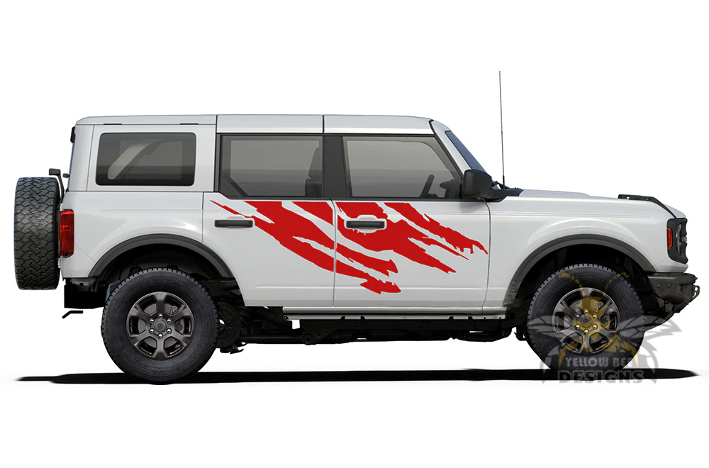 Side Door Shred Graphics Vinyl Decals Compatible with Ford Bronco - Image 2