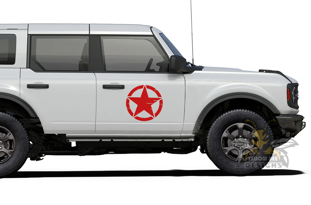 Side Door Shred Star Graphics Vinyl Decals Compatible with Ford Bronco - Image 2