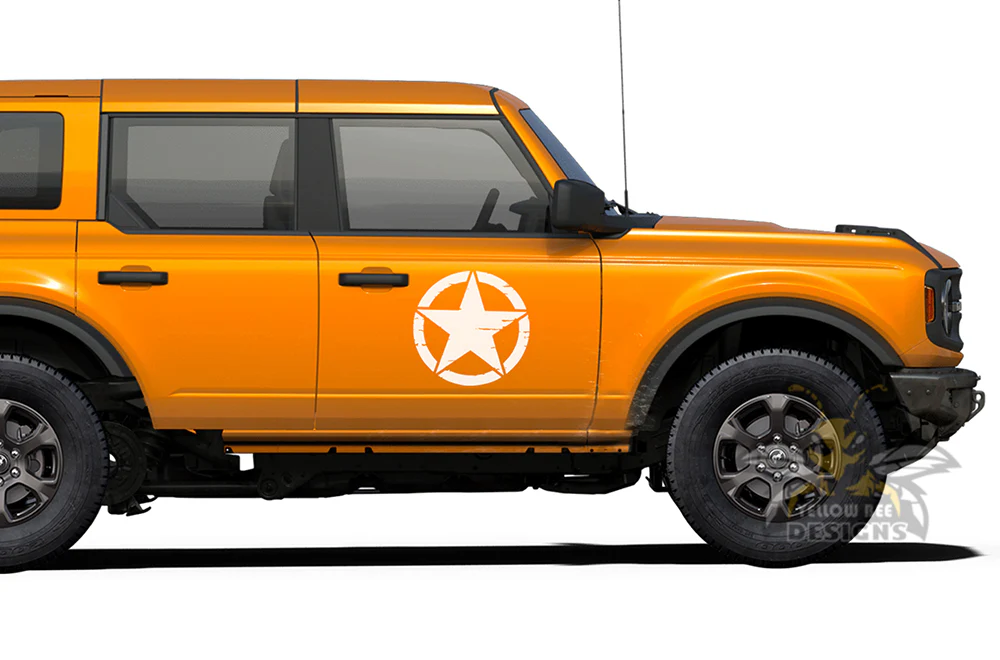 Side Door Shred Star Graphics Vinyl Decals Compatible with Ford Bronco - Image 3
