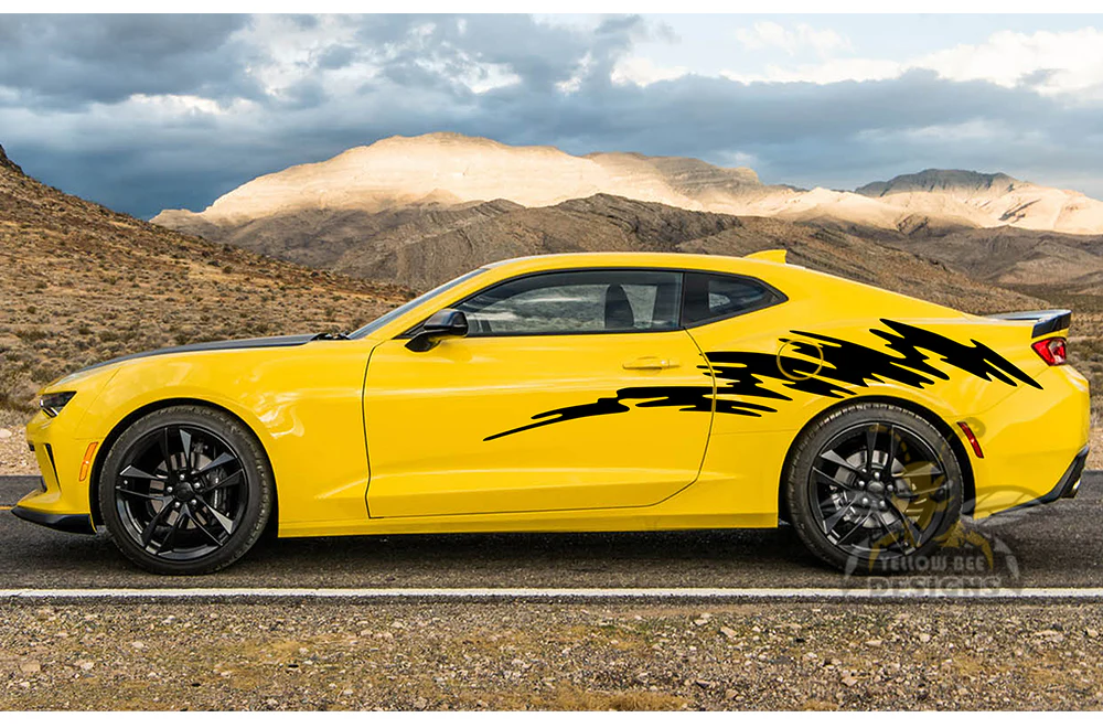 Side Door Speed Graphics Vinyl Decals Compatible with Chevrolet Camaro - Image 2