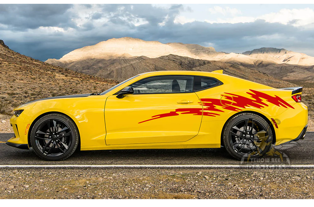 Side Door Speed Graphics Vinyl Decals Compatible with Chevrolet Camaro - Image 4