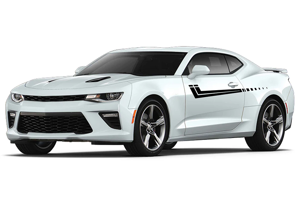 Side Door Speed Stripes Graphics Vinyl Decals Compatible with Chevrolet Camaro