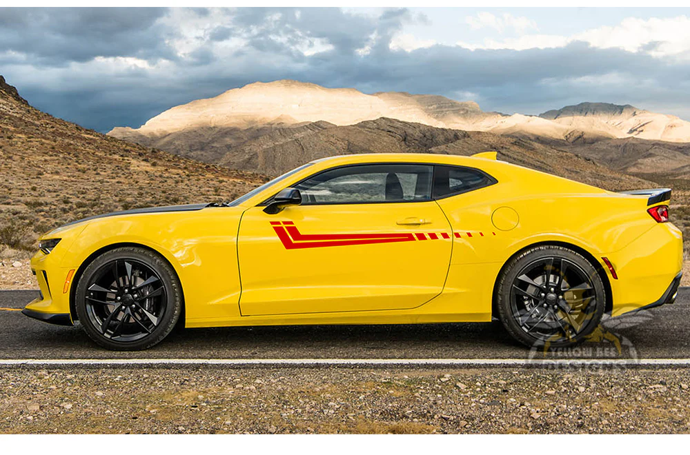 Side Door Speed Stripes Graphics Vinyl Decals Compatible with Chevrolet Camaro - Image 2