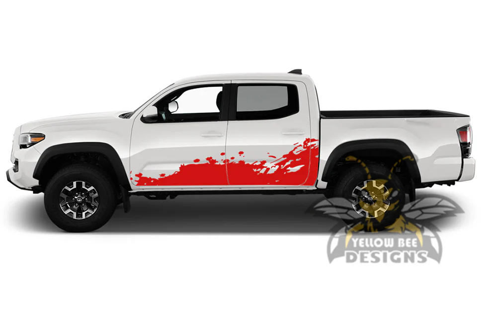 Side Door Splash Graphics Kit Vinyl Decal Compatible with Toyota Tacoma Double Cab - Image 4