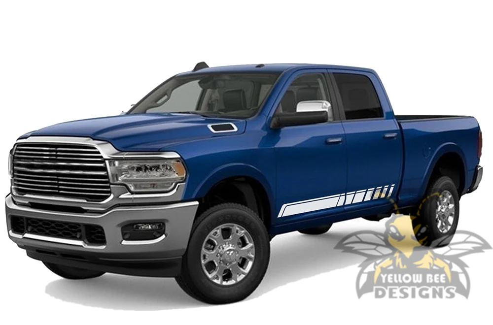 Side Door Stripes Graphics Kit Vinyl Decal Compatible with Dodge Ram 2500 Crew Cab - Image 3