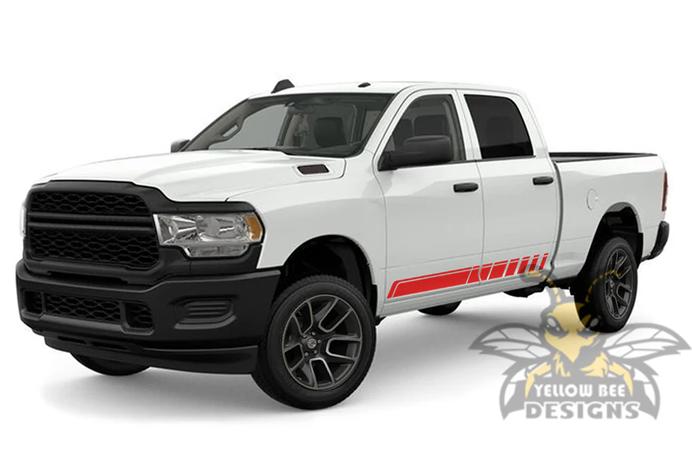 Side Door Stripes Graphics Kit Vinyl Decal Compatible with Dodge Ram 2500 Crew Cab - Image 4
