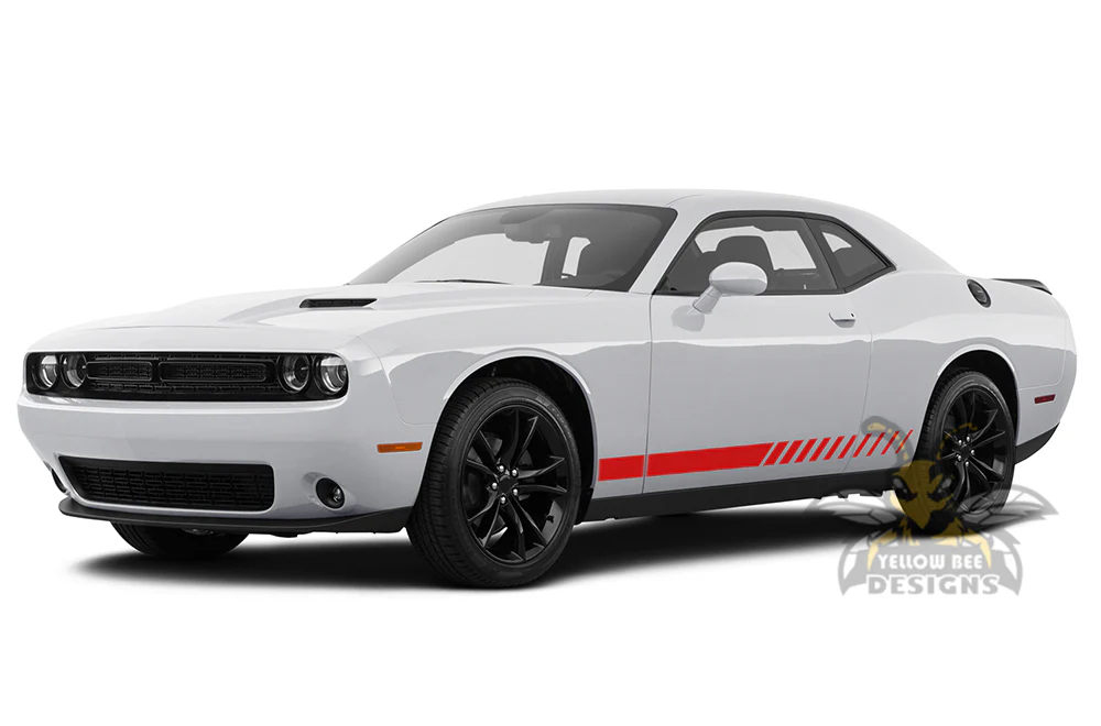 Side Door Stripes Graphics Vinyl Decal Compatible with Dodge Challenger - Image 2