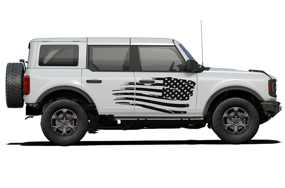 Side Door USA Graphics Vinyl Decals Compatible with Ford Bronco