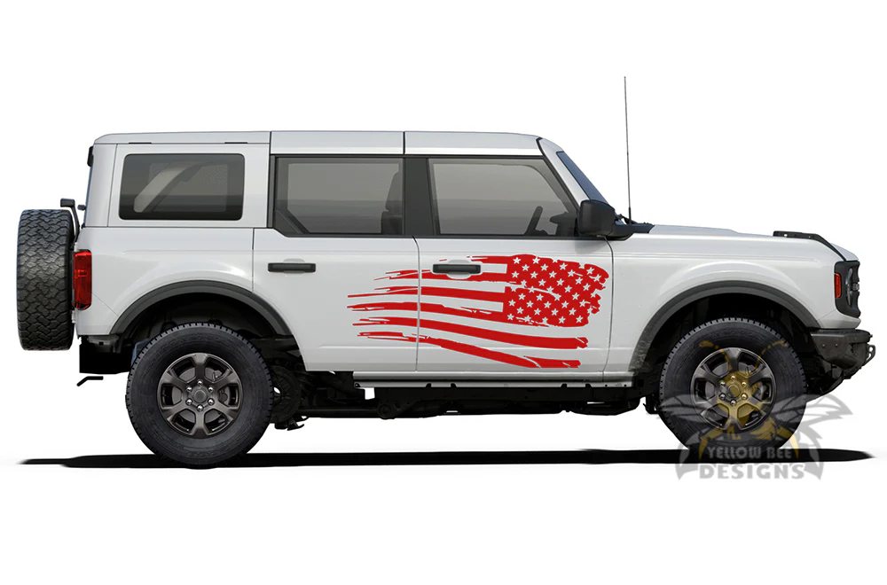 Side Door USA Graphics Vinyl Decals Compatible with Ford Bronco - Image 2