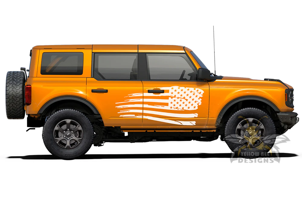 Side Door USA Graphics Vinyl Decals Compatible with Ford Bronco - Image 3