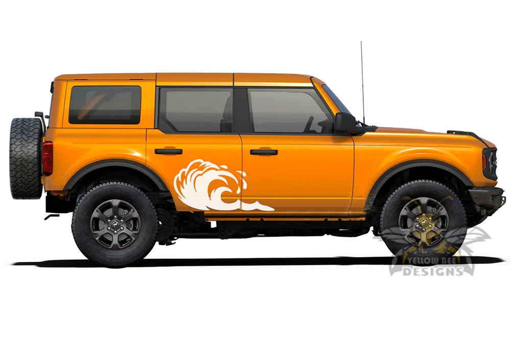 Side Door Wavy Graphics Vinyl Decals Compatible with Ford Bronco - Image 3