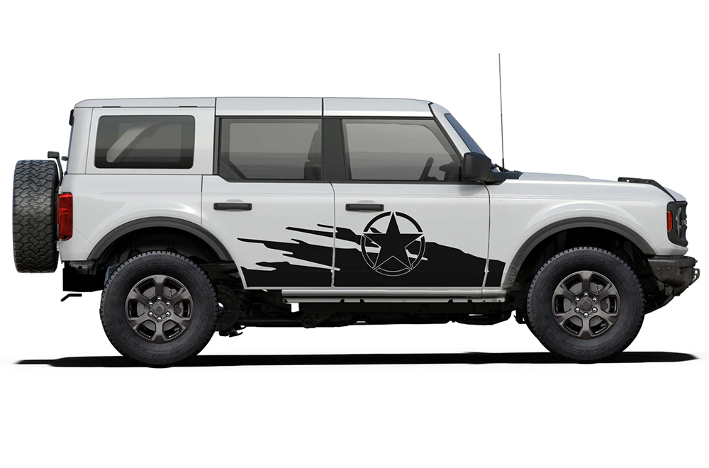 Side Doors Splash Star Graphics Vinyl Decals Compatible with Ford Bronco
