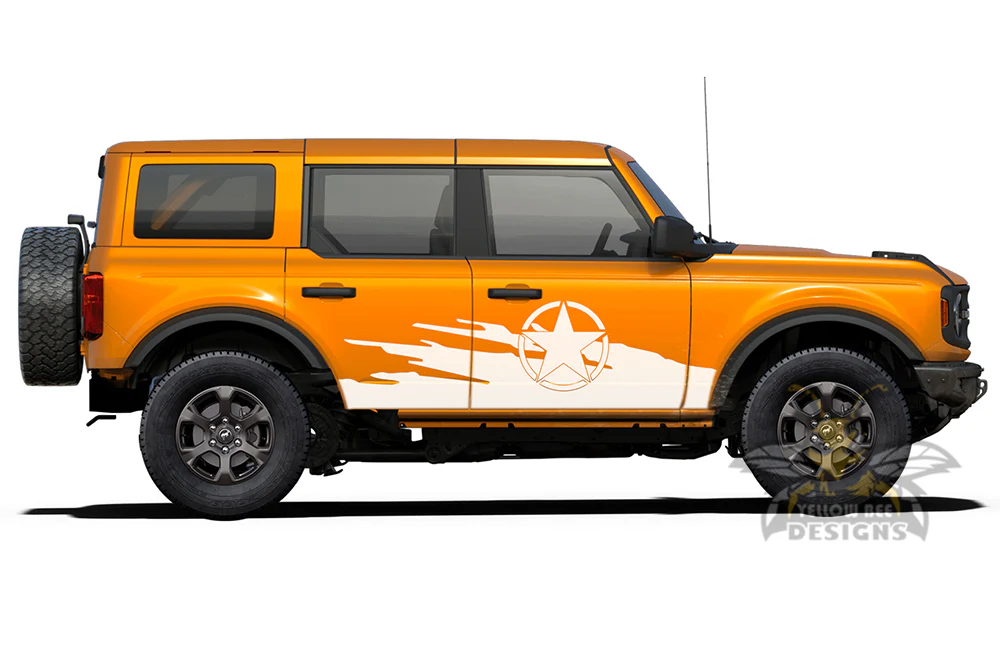 Side Doors Splash Star Graphics Vinyl Decals Compatible with Ford Bronco - Image 3