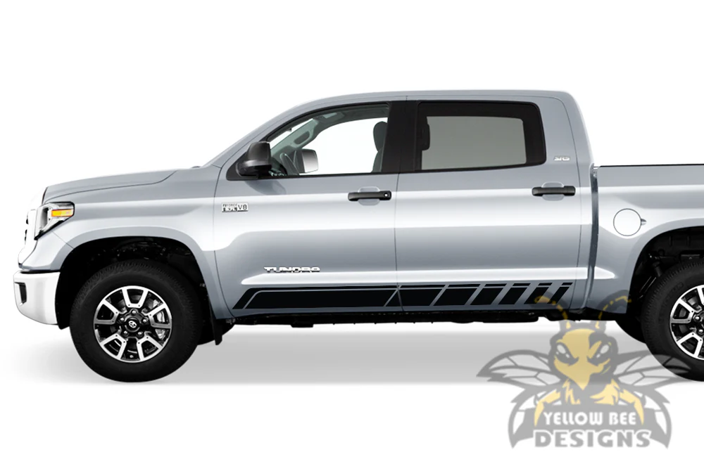 Side Doors Stripes Graphics Kit Vinyl Decal Compatible with Toyota Tundra Crewmax - Image 2