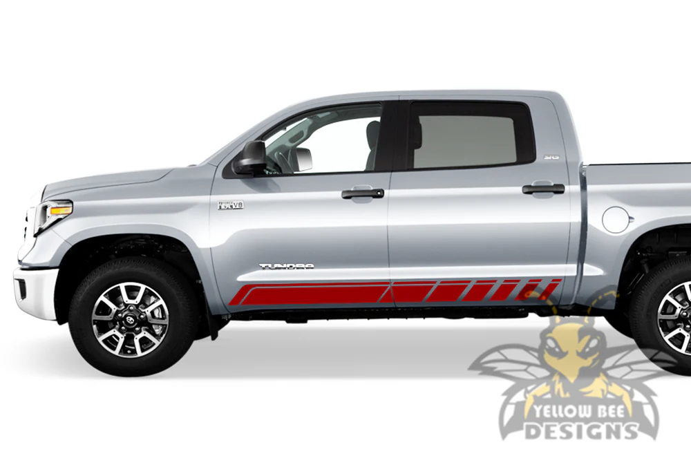 Side Doors Stripes Graphics Kit Vinyl Decal Compatible with Toyota Tundra Crewmax - Image 4
