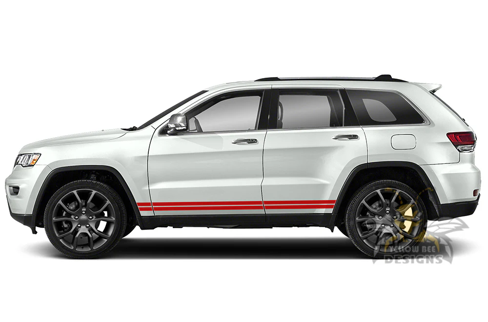 Side Double Belt Door Stripes Kit Vinyl Decals Compatible with Grand Cherokee - Image 4